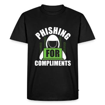 Phishing for Compliments - Ethical Hacker - Men's Premium Organic T-Shirt - black - Front - Nico (187cm)