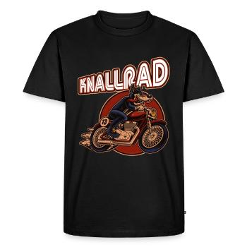 Knallrad fahren. Motorrad fahren. - Männer Premium Bio T-Shirt - Schwarz - Vorne - Nico (187cm)