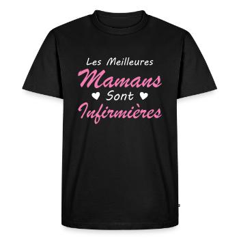 Les Meilleures Mamans Sont Infirmières - T-shirt Premium bio Homme - noir - Devant - Nico (187cm)