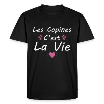 Les Copines C est La Vie La Meilleure Amie Femme - T-shirt Premium bio Homme - noir - Devant - Nico (187cm)