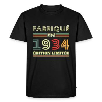 Fabriqué En 1934 Édition Limitée - T-shirt Premium bio Homme - noir - Devant - Nico (187cm)