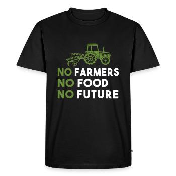 Démo de l’agriculteur Pas d’agriculteurs Pas de nourriture Pas d’avenir Agriculteur - T-shirt Premium bio Homme - noir - Devant - Nico (187cm)