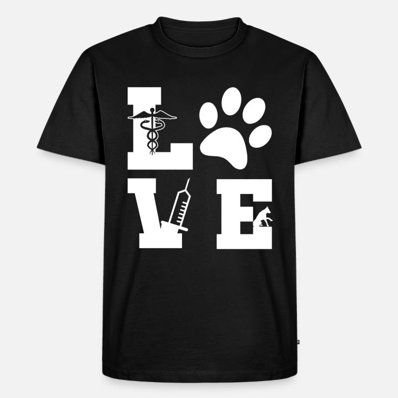 Tierliebhaber Veterinärassistent - Männer Premium Bio T-Shirt - Schwarz