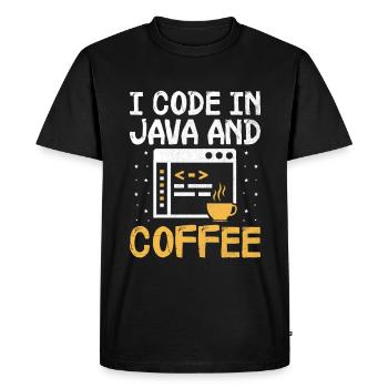 Café Codage Programmeur Codeur Développeur Nerd Coff - T-shirt Premium bio Homme - noir - Devant - Nico (187cm)