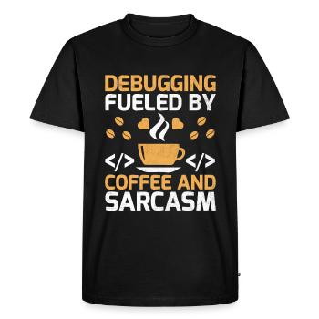 Café Codage Programmeur Codeur Développeur Nerd Coff - T-shirt Premium bio Homme - noir - Devant - Nico (187cm)