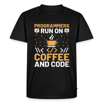 Café Codage Programmeur Codeur Développeur Nerd Coff - T-shirt Premium bio Homme - noir - Devant - Nico (187cm)