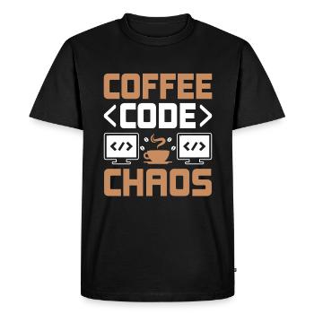 Café Codage Programmeur Codeur Développeur Nerd Coff - T-shirt Premium bio Homme - noir - Devant - Nico (187cm)
