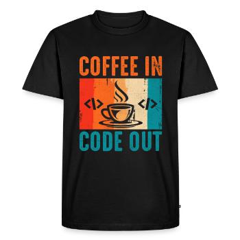 Coffee Coding Programmer Coder Developer Nerd Coff - Men's Premium Organic T-Shirt - black - Front - Nico (187cm)