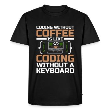 Café Codage Programmeur Codeur Développeur Nerd Coff - T-shirt Premium bio Homme - noir - Devant - Nico (187cm)