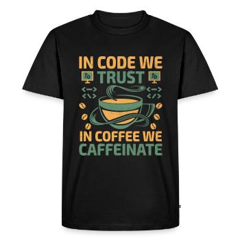 Coffee Coding Programmer Coder Developer Nerd Coff - Men's Premium Organic T-Shirt - black - Front - Nico (187cm)