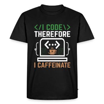 Café Codage Programmeur Codeur Développeur Nerd Coff - T-shirt Premium bio Homme - noir - Devant - Nico (187cm)