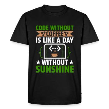 Coffee Coding Programmer Coder Developer Nerd Coff - Men's Premium Organic T-Shirt - black - Front - Nico (187cm)