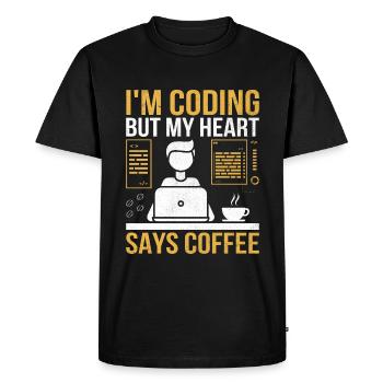 Café Codage Programmeur Codeur Développeur Nerd Coff - T-shirt Premium bio Homme - noir - Devant - Nico (187cm)