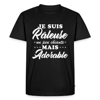 Râleuse Mais Adorable Cadeau Humour Personnalisé - T-shirt Premium bio Homme - noir - Devant - Nico (187cm)