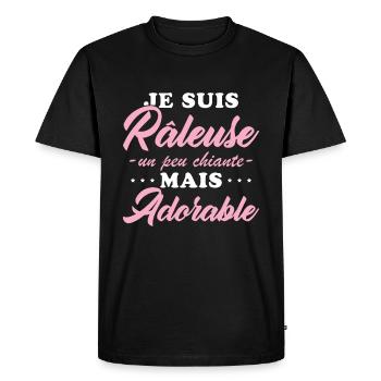 Râleuse Mais Adorable Cadeau Humour Personnalisé - T-shirt Premium bio Homme - noir - Devant - Nico (187cm)