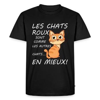 Chats Roux Sont Comme Les Autres Chats En Mieux - T-shirt Premium bio Homme - noir - Devant - Nico (187cm)