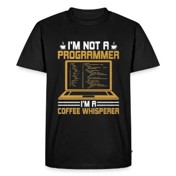Café Codage Programmeur Codeur Développeur Nerd Coff - T-shirt Premium bio Homme - noir - Devant - Nico (187cm)