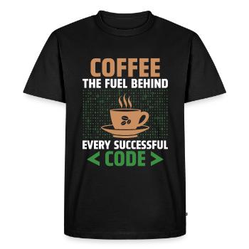 Coffee Coding Programmer Coder Developer Nerd Coff - Men's Premium Organic T-Shirt - black - Front - Nico (187cm)