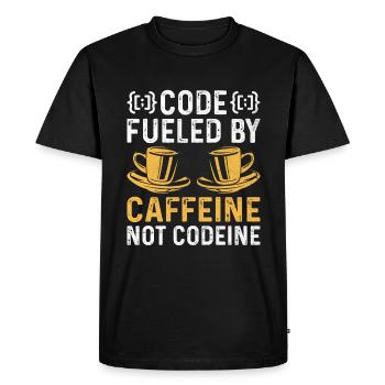 Coffee Coding Programmer Coder Developer Nerd Coff - Men's Premium Organic T-Shirt - black - Front - Nico (187cm)