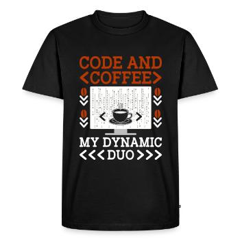 Café Codage Programmeur Codeur Développeur Nerd Coff - T-shirt Premium bio Homme - noir - Devant - Nico (187cm)