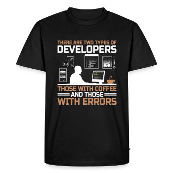Coffee Coding Programmer Coder Developer Nerd Coff - Men's Premium Organic T-Shirt - black - Front - Nico (187cm)