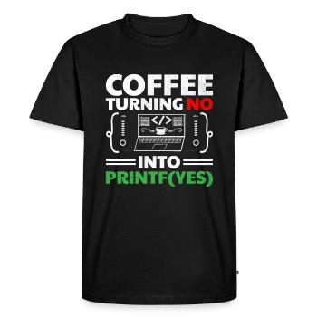 Café Codage Programmeur Codeur Développeur Nerd Coff - T-shirt Premium bio Homme - noir - Devant - Nico (187cm)