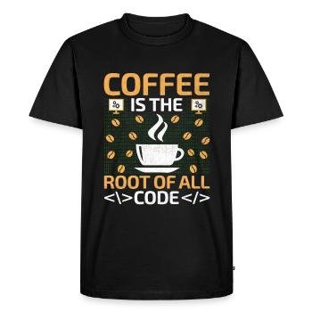 Coffee Coding Programmer Coder Developer Nerd Coff - Men's Premium Organic T-Shirt - black - Front - Nico (187cm)