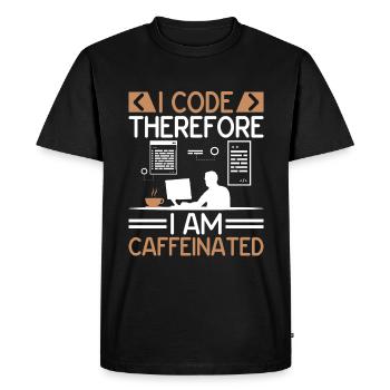Coffee Coding Programmer Coder Developer Nerd Coff - Men's Premium Organic T-Shirt - black - Front - Nico (187cm)