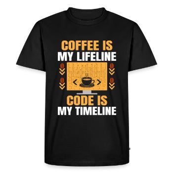 Coffee Coding Programmer Coder Developer Nerd Coff - Men's Premium Organic T-Shirt - black - Front - Nico (187cm)