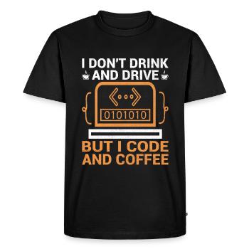 Coffee Coding Programmer Coder Developer Nerd Coff - Men's Premium Organic T-Shirt - black - Front - Nico (187cm)