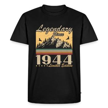 Legendary Since 1944 Vintage Birthday Gift - Men's Premium Organic T-Shirt - black - Front - Nico (187cm)