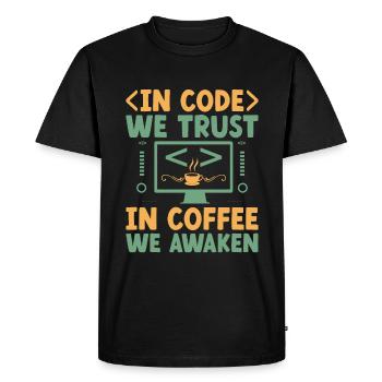 Café Codage Programmeur Codeur Développeur Nerd Coff - T-shirt Premium bio Homme - noir - Devant - Nico (187cm)