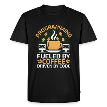 Coffee Coding Programmer Coder Developer Nerd Coff - Men's Premium Organic T-Shirt - black - Front - Nico (187cm)