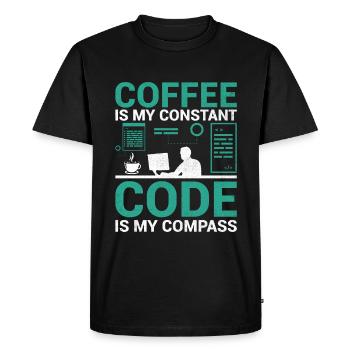 Café Codage Programmeur Codeur Développeur Nerd Coff - T-shirt Premium bio Homme - noir - Devant - Nico (187cm)