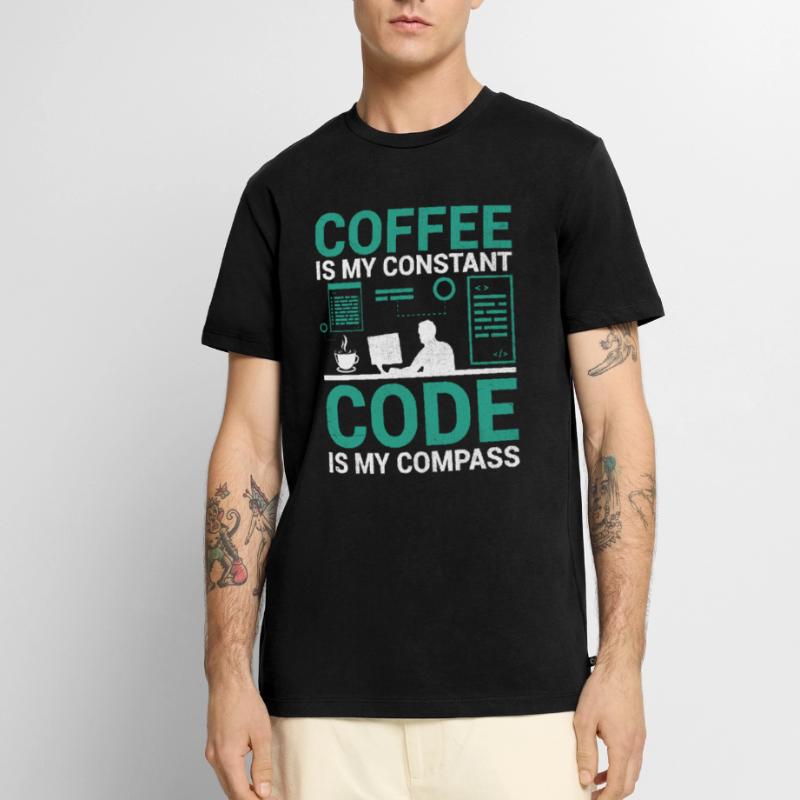 Café Codage Programmeur Codeur Développeur Nerd Coff T-shirt Premium bio Homme