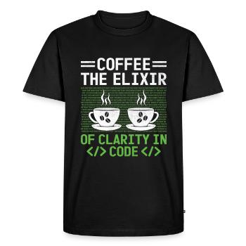 Coffee Coding Programmer Coder Developer Nerd Coff - Men's Premium Organic T-Shirt - black - Front - Nico (187cm)