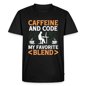 Coffee Coding Programmer Coder Developer Nerd Coff - Men's Premium Organic T-Shirt - black - Front - Nico (187cm)