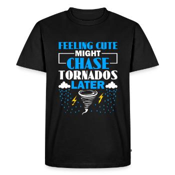 Je suis à la poursuite des tornades, rien ne me fait peur - tempête - T-shirt Premium bio Homme - noir - Devant - Nico (187cm)