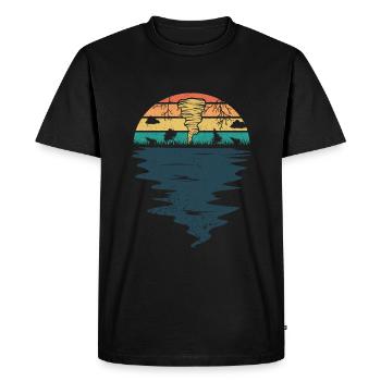 Retro Chasseur de tornades Chasse aux tornades Tornades Ouragans - T-shirt Premium bio Homme - noir - Devant - Nico (187cm)