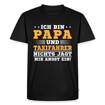 Dad and taxi driver - Men's Premium Organic T-Shirt - black - Front - Nico (187cm)