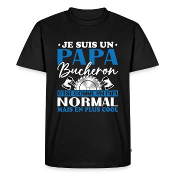 Lumberjack Dad is like a normal dad - Men's Premium Organic T-Shirt - black - Front - Nico (187cm)