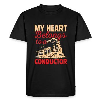 Mon cœur appartient à un chef d’orchestre - Zugführer - T-shirt Premium bio Homme - noir - Devant - Nico (187cm)