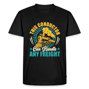 Ce conducteur peut traiter n’importe quel fret - Zugführer - T-shirt Premium bio Homme - noir - Devant - Nico (187cm)