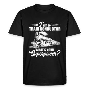 Train Conductor Quel est votre superpouvoir - - T-shirt Premium bio Homme - noir - Devant - Nico (187cm)