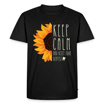 Restez calme et rendez-vous chez votre dentiste Hygiéniste dentaire - T-shirt Premium bio Homme - noir - Devant - Nico (187cm)