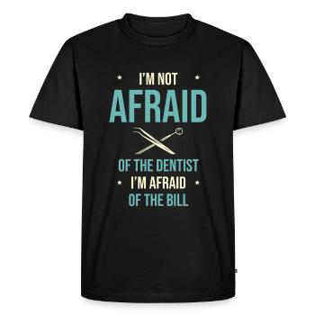 Je n’ai pas peur du dentiste J’ai peur du bi - T-shirt Premium bio Homme - noir - Devant - Nico (187cm)