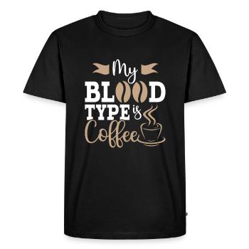 My Blood Type is Coffee - Barista Kaffee Fans - Men's Premium Organic T-Shirt - black - Front - Nico (187cm)