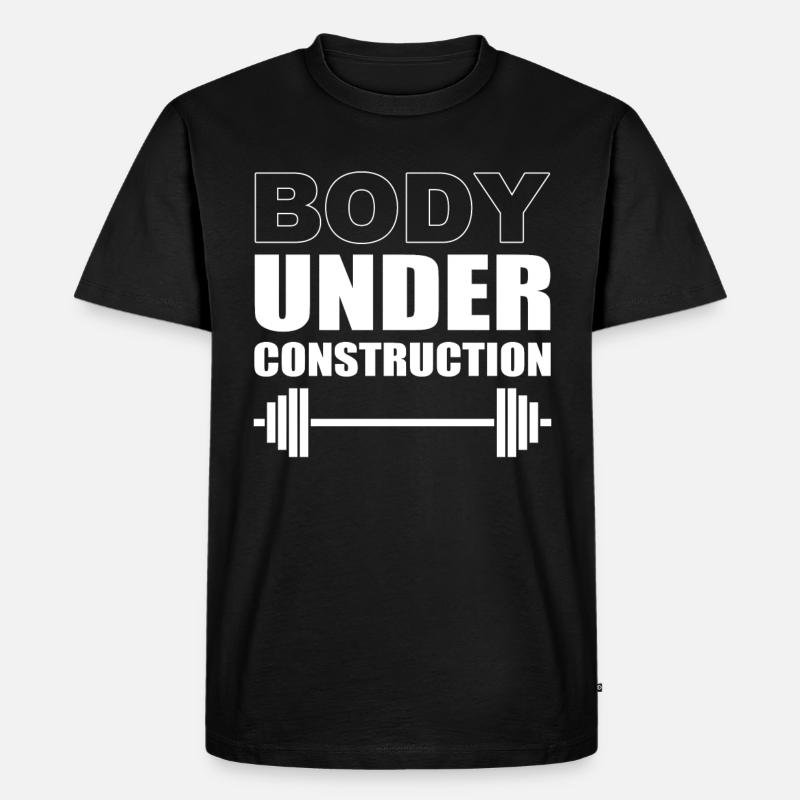 Body Under Construction Fitnesstrainer - Männer Premium Bio T-Shirt - Schwarz