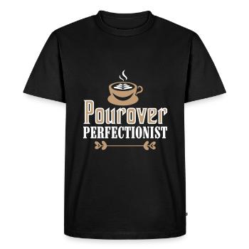 Pourover Perfectionist - Barista Coffee Fans - Men's Premium Organic T-Shirt - black - Front - Nico (187cm)