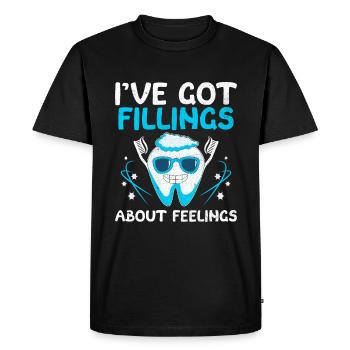 J’ai des obturations sur la dentisterie dentaire Feelings - T-shirt Premium bio Homme - noir - Devant - Nico (187cm)
